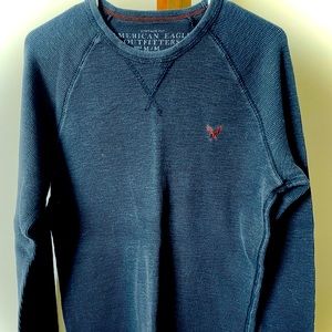 American Eagle Medium Blue Long Sleeve Pullover